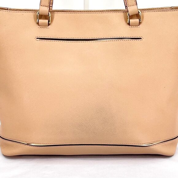 Michael Kors Frame Out Item Saffiano Leather Large North South Tote in Oyster - Picture 13 of 14